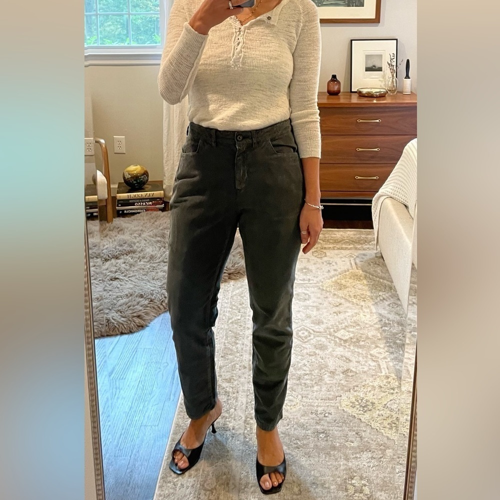 Poetry Green Corduroy Pants